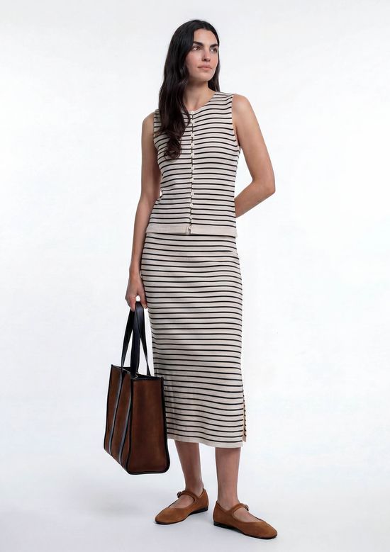 Foto do produto: Saia Midi Em Malha Rústica Premium - Off white