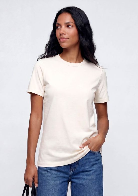 Foto do produto: Camiseta Feminina Boxy Manga Curta - Creme