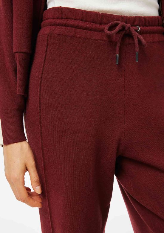 Foto do produto: Calça Feminina Reta em Tricô com Listras Laterais - Vermelho