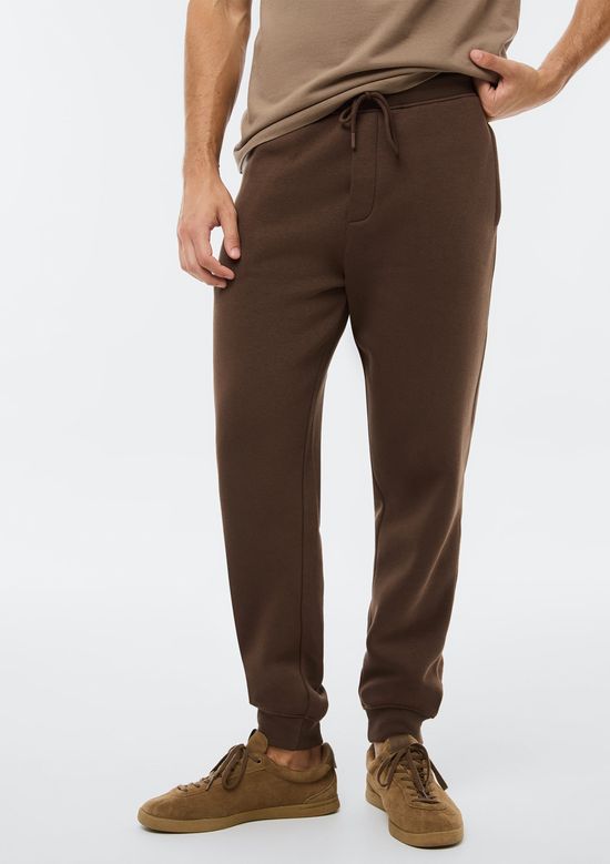 Foto do produto: Calça Básica Masculina Jogger Em Moletom Peluciado - Marrom