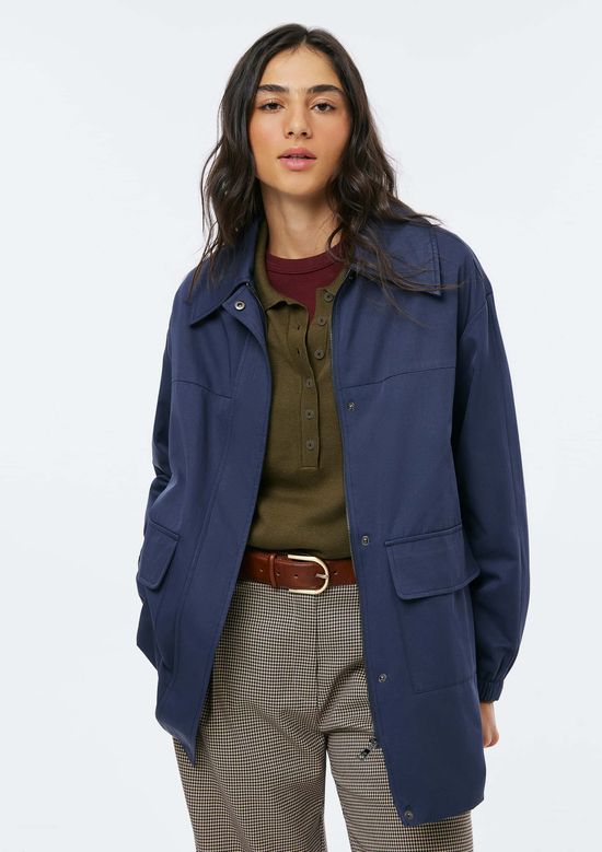 Foto do produto: Parka Feminina Bolsos Cargo - Azul
