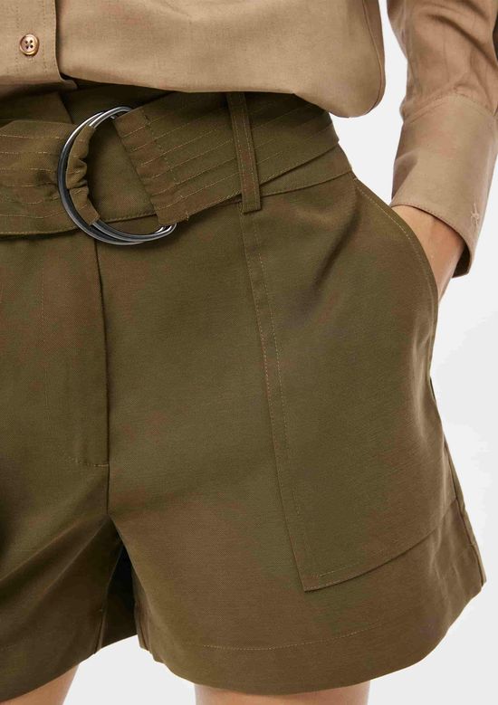 Foto do produto: Shorts Feminino Com Cinto Peach Touch - Verde