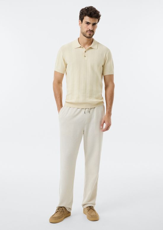 Foto do produto: Polo Masculina em Tricô Texturizado - Bege