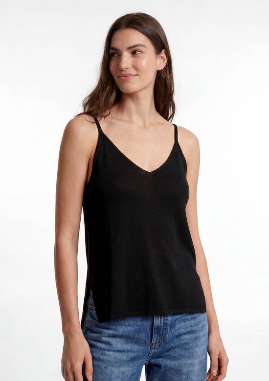 Foto do produto: Regata Feminina Alças Finas Com Elastano - Preto