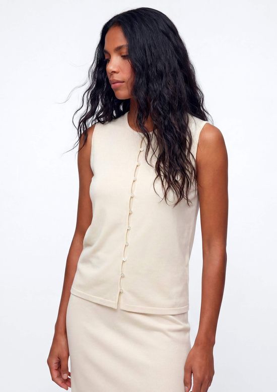 Foto do produto: Regata Feminina Alças Médias Com Elastano - Creme