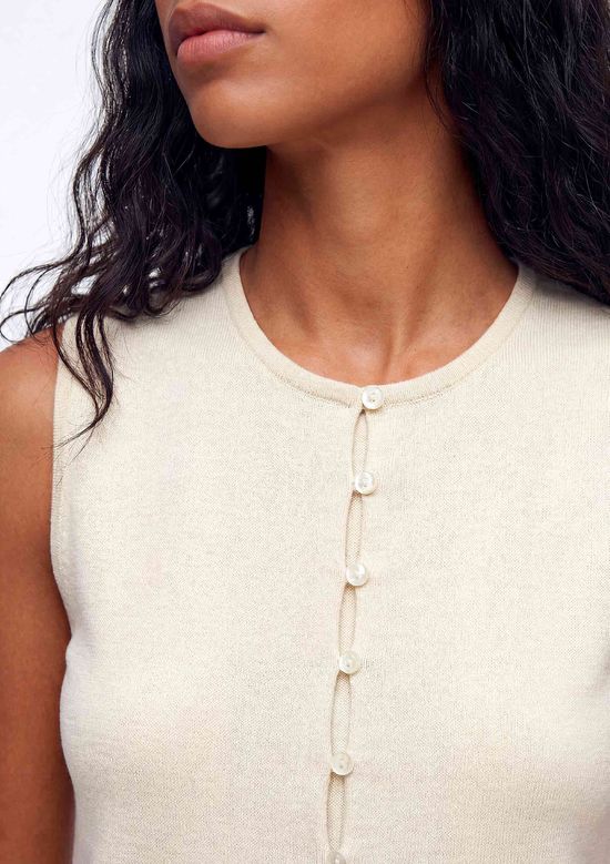 Foto do produto: Regata Feminina Alças Médias Com Elastano - Creme
