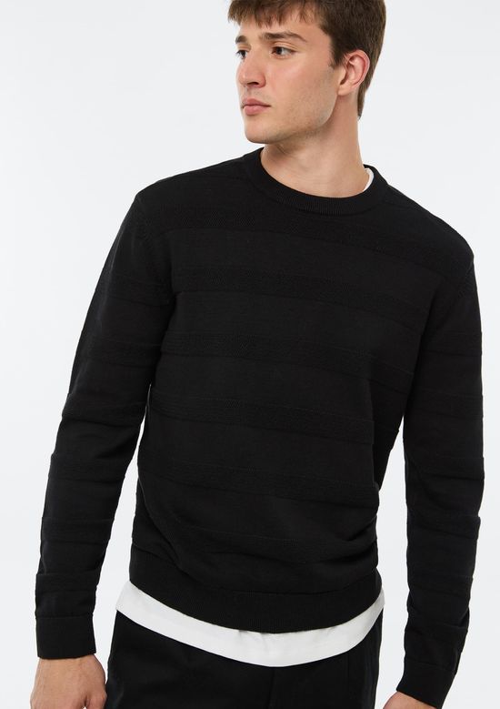 Foto do produto: Blusa Masculina Em Tricô Texturizado - Preto