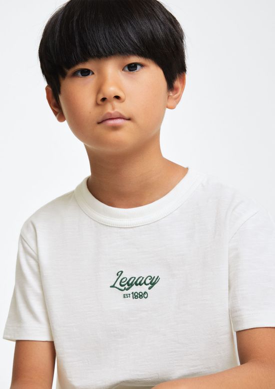 Foto do produto: Camiseta Infantil Menino Com Bordado - Off white