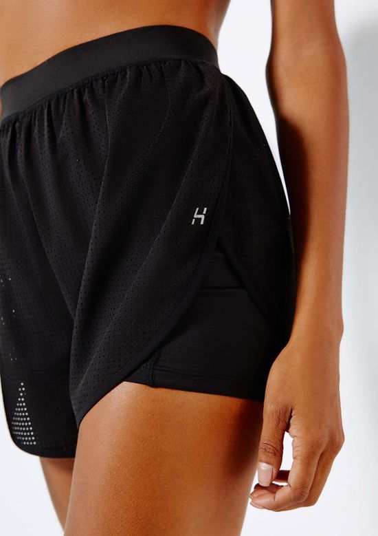 Foto do produto: Shorts Esportivo Feminino Runner Texturizado - Preto