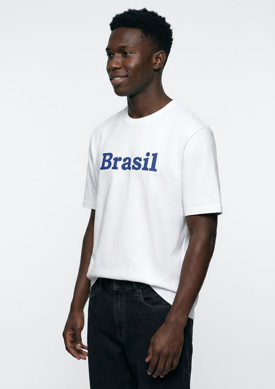 Foto do produto: Camiseta Masculina Com Estampa Drop Brasil - Off white