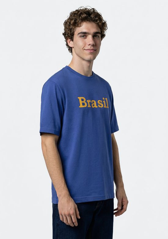 Foto do produto: Camiseta Masculina Com Estampa Drop Brasil - Azul