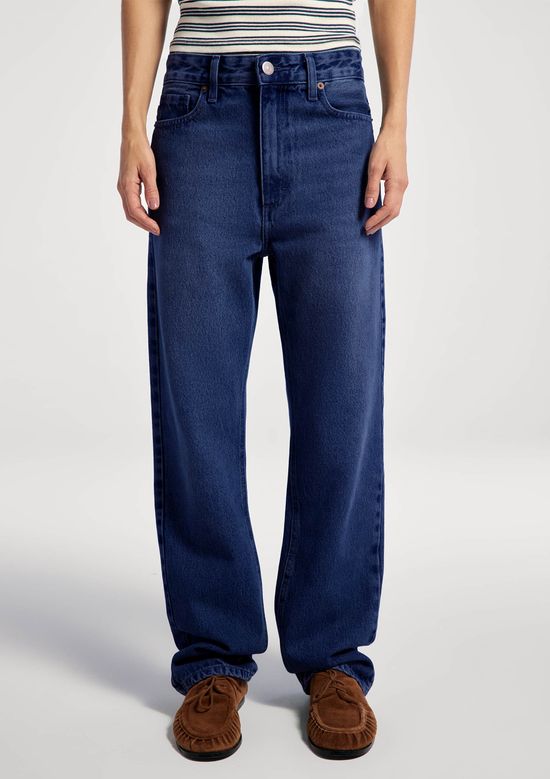 Foto do produto: Calça Jeans Feminina Reta Cintura Média - Azul