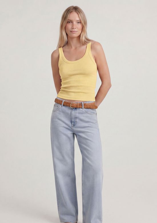 Foto do produto: Regata Básica Feminina Slim Rib - Amarelo