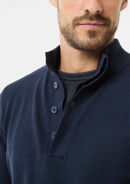 Foto do produto: Blusão Masculino Gola Alta Em Tricô - Azul