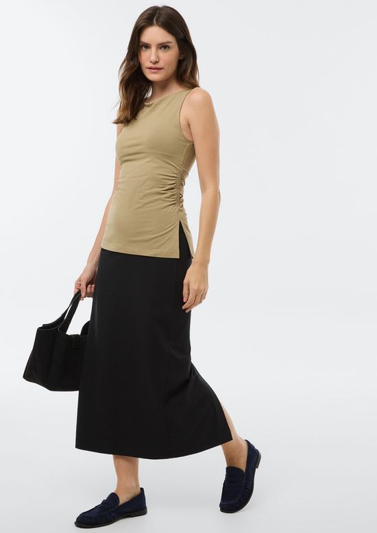 Foto do produto: Saia Midi Reta Com Elastano - Preto