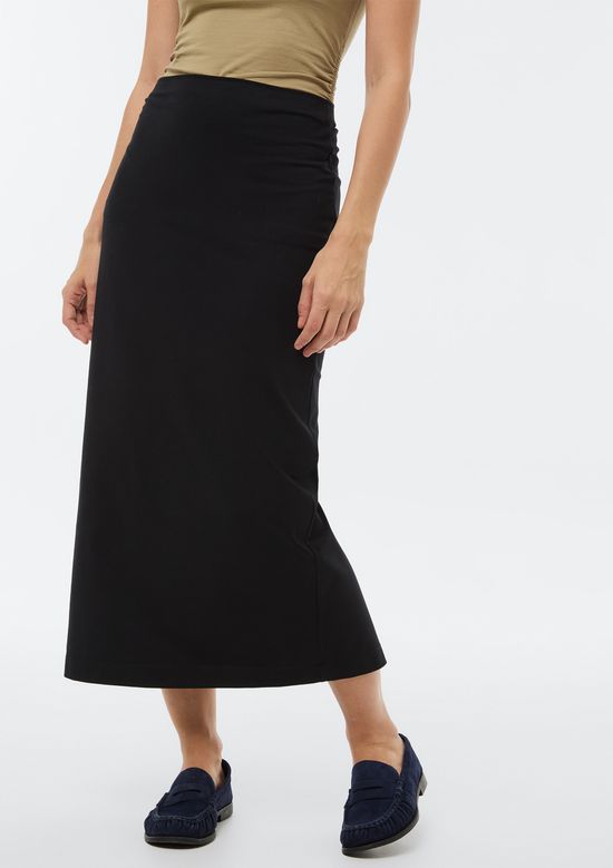 Foto do produto: Saia Midi Reta Com Elastano - Preto