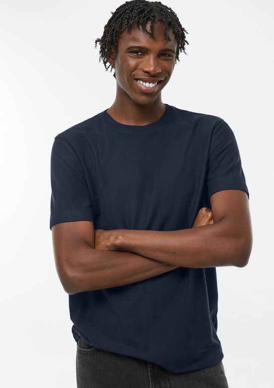 Foto do produto: Camiseta Masculina Manga Curta Texturizada - Azul