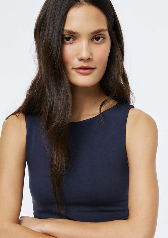 Foto do produto: Regata Feminina Acinturada Com Franzido - Azul