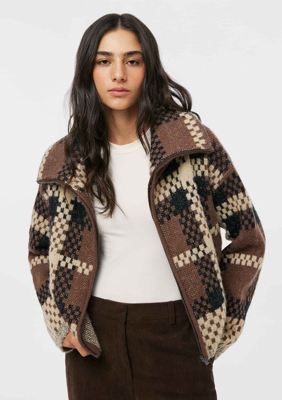 Foto do produto: Jaqueta Feminina Oversized Em Tricô - Marrom