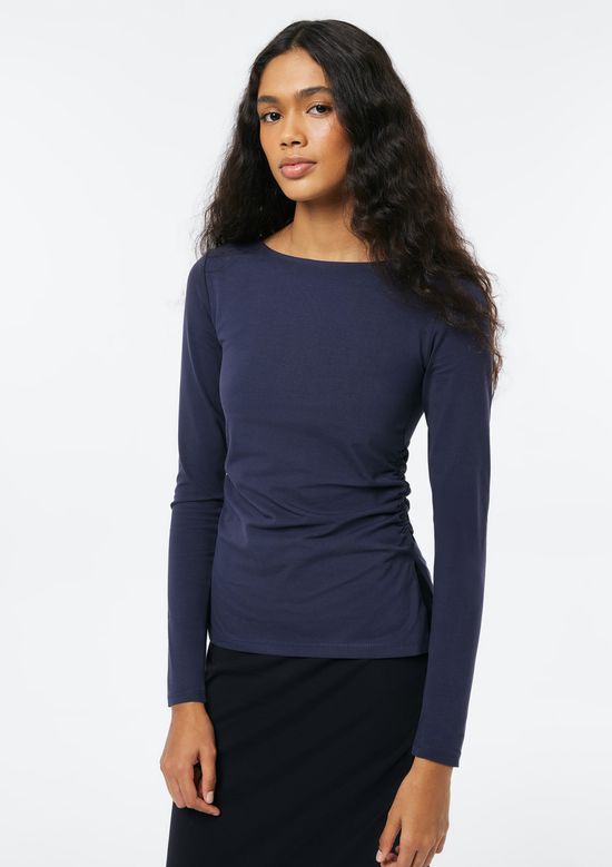 Foto do produto: Blusa Feminina Manga Longa Com Elastano - Azul