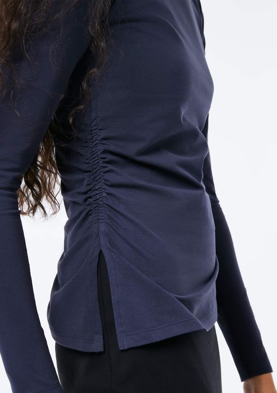 Foto do produto: Blusa Feminina Manga Longa Com Elastano - Azul