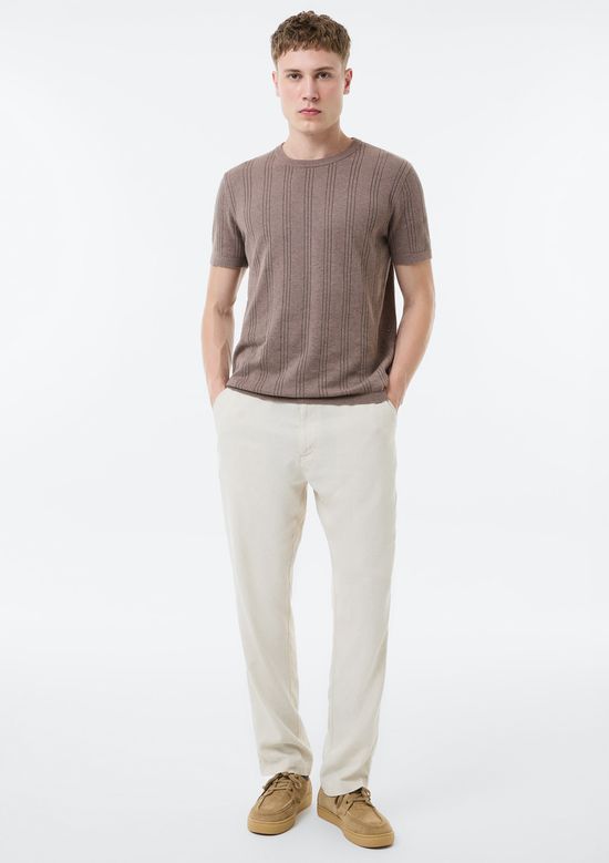 Foto do produto: Camiseta Masculina Em Tricô Texturizado - Marrom