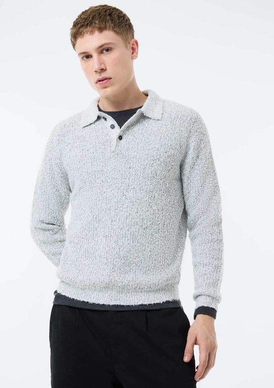 Foto do produto: Blusão Polo Masculino Em Tricô - Cinza