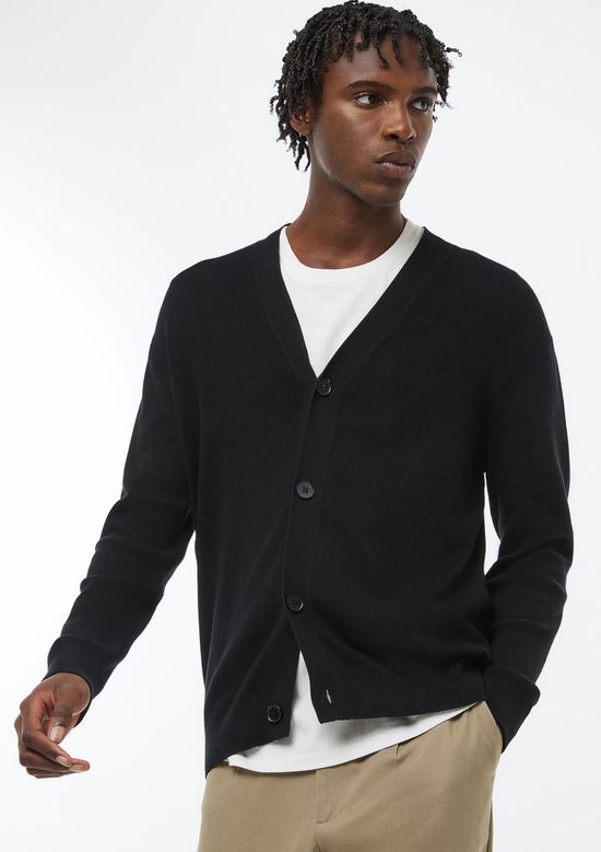 Foto do produto: Cardigan Masculino Em Tricô Full Needle - Preto