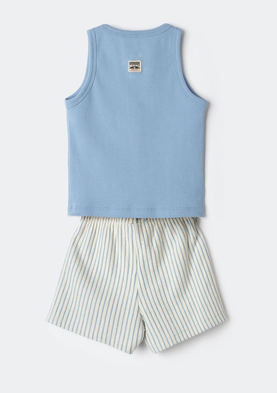 Foto do produto: Conjunto Infantil Menina Em Fio Tinto - Azul