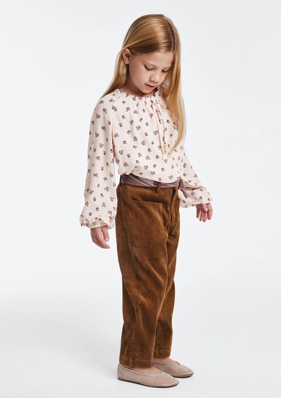 Foto do produto: Calça Infantil Menina Em Veludo Cotelê - Marrom