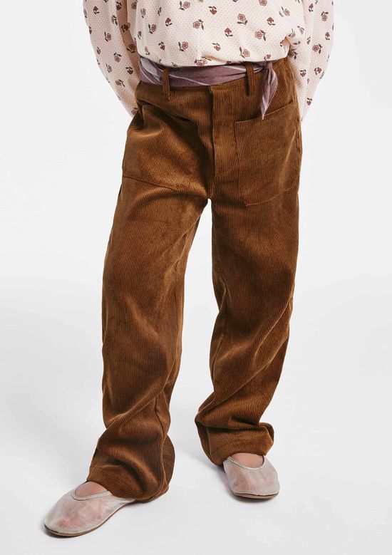 Foto do produto: Calça Infantil Menina Em Veludo Cotelê - Marrom