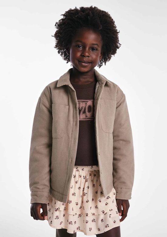 Foto do produto: Camisa Infantil Unissex Xadrez - Bege
