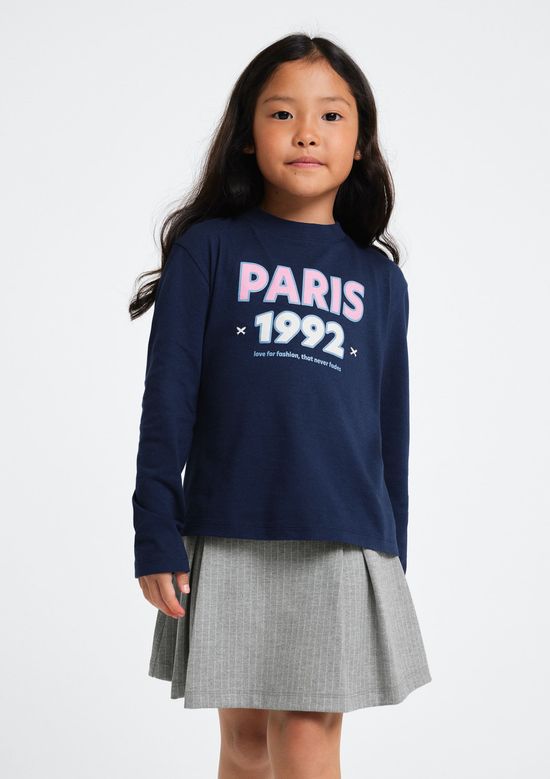 Foto do produto: Blusa Infantil Menina Manga Longa Com Estampa - Azul