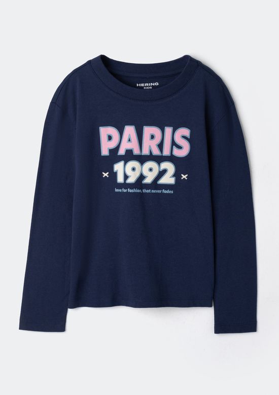 Foto do produto: Blusa Infantil Menina Manga Longa Com Estampa - Azul