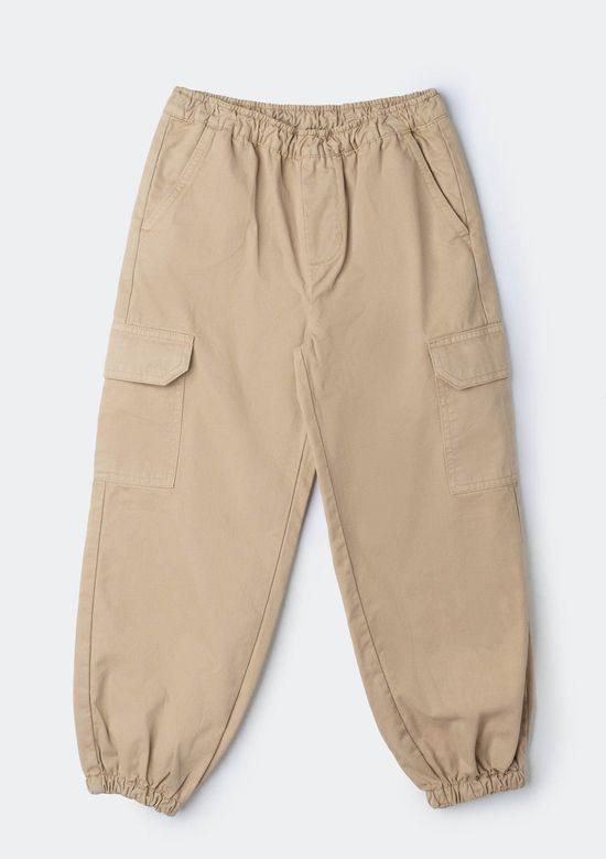 Foto do produto: Calça Infantil Menino Jogger Em Sarja - Bege