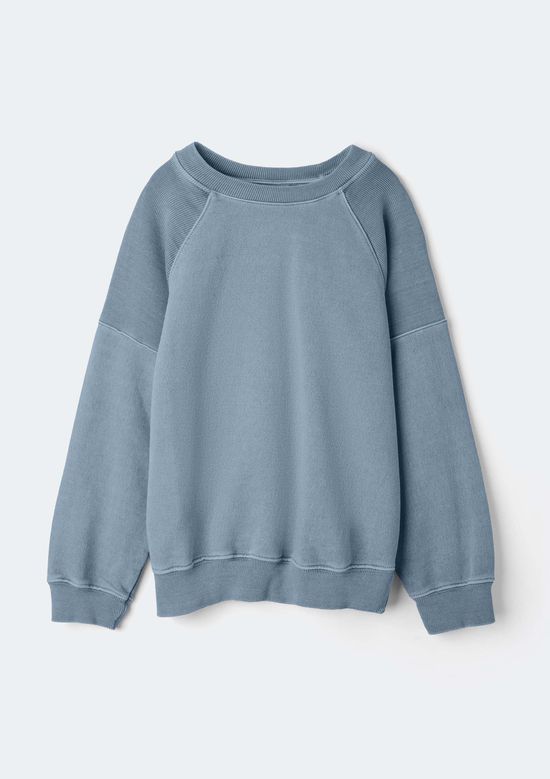 Foto do produto: Blusão Infantil Menina Oversized Em Moletom Estonado - Azul