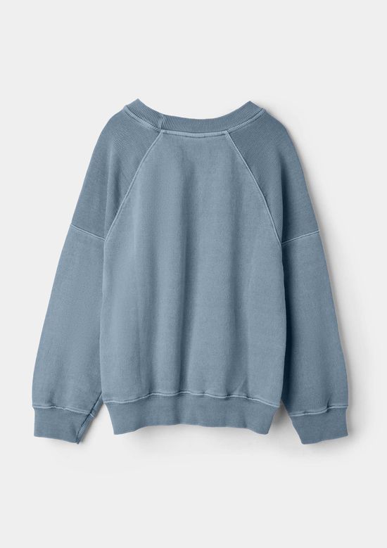 Foto do produto: Blusão Infantil Menina Oversized Em Moletom Estonado - Azul