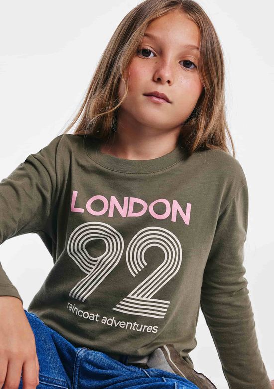 Foto do produto: Blusa Infantil Menina Manga Longa Com Estampa - Verde