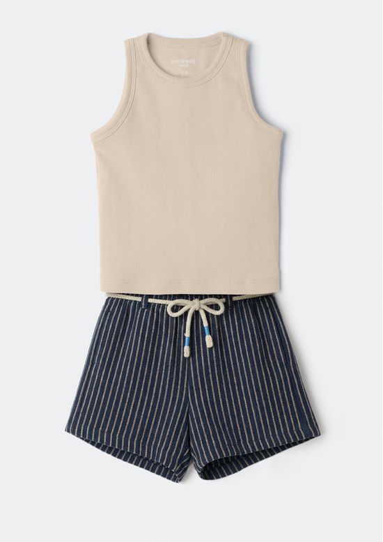 Foto do produto: Conjunto Infantil Menina Em Fio Tinto - Bege
