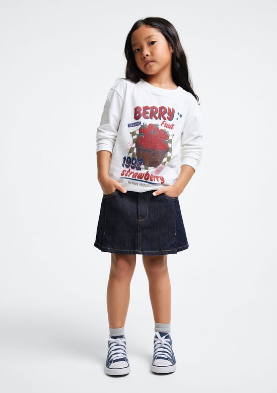 Foto do produto: Blusa Infantil Menina Manga Longa Com Estampa - Off white
