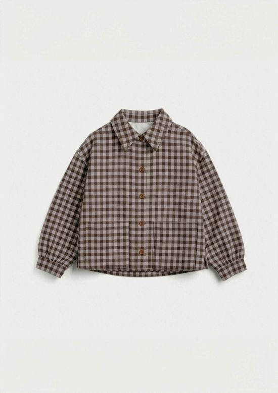 Foto do produto: Camisa Infantil Menina Xadrez - Marrom