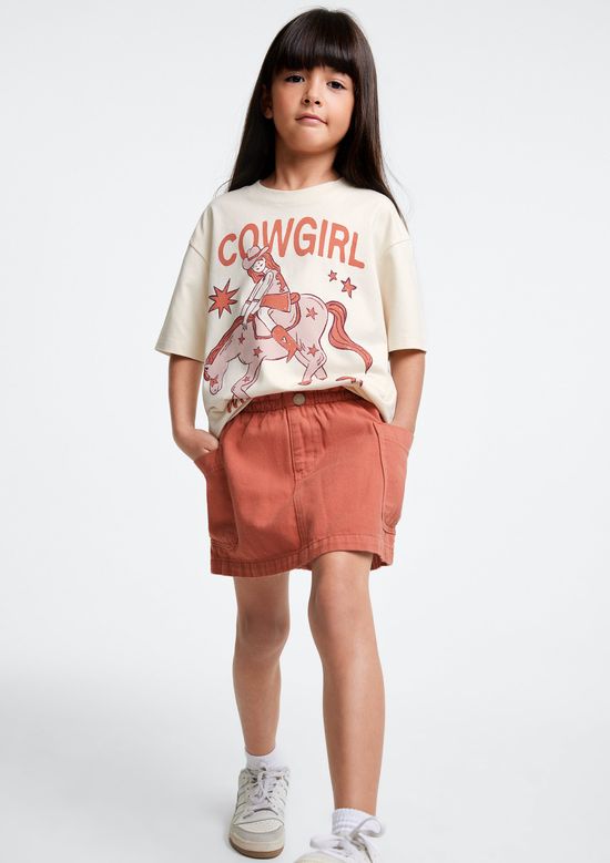 Foto do produto: Shorts Saia Infantil Em Sarja - Rosa