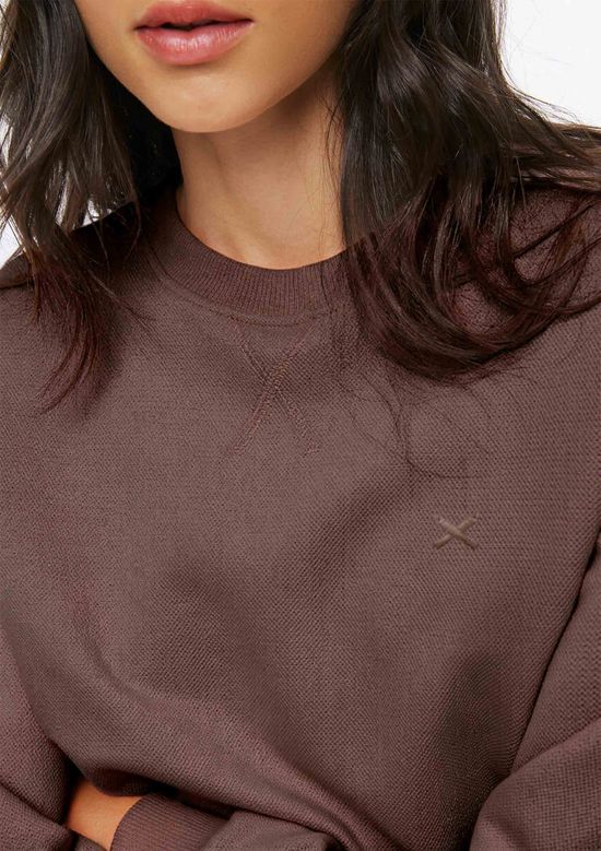 Foto do produto: Blusão Feminino Malha Piquet Bordado - Marrom