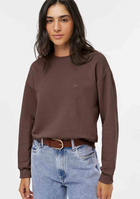 Foto do produto: Blusão Feminino Malha Piquet Bordado - Marrom