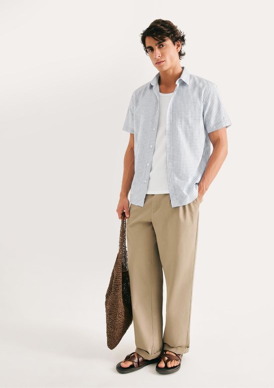 Foto do produto: Camisa Masculina Slim Manga Curta - Azul