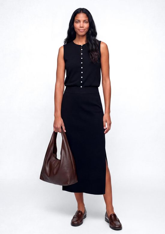Foto do produto: Saia Midi Em Malha Rústica Premium - Preto