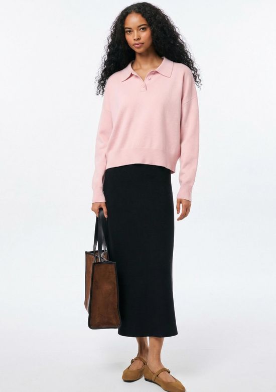 Foto do produto: Polo Feminina Boxy Em Tricô - Rosa