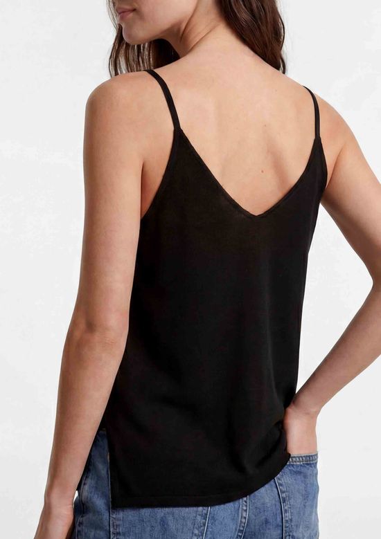 Foto do produto: Regata Feminina Alças Finas Com Elastano - Preto