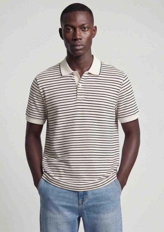 Foto do produto: Camisa Polo Masculina Piquet Listrada - Off white