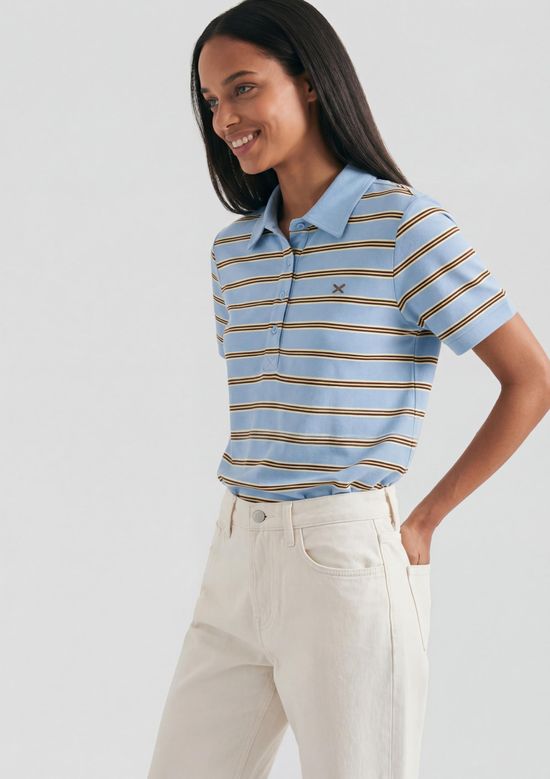 Foto do produto: Polo Feminina Em Malha Piquet Fio Tinto - Azul